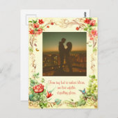 NIEDLICHER VINTAGER FLORALRAHMEN MIT SCHNELLER LIE POSTKARTE (Vorne/Hinten)