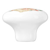 Niedlicher Vintager Fox Rosa Floral Keramikknauf (Seitenansicht)