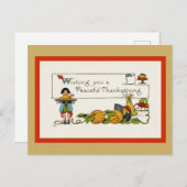 Niedlicher Vintager Friedlicher Erntedank wünscht Postkarte (Vorne/Hinten)