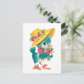 niedlicher Vintager Froschvogel Feiertagspostkarte (Stehend Vorderseite)