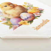 Niedlicher Vintager Frühjahrsküken in Eiern Sherpadecke (3/4)