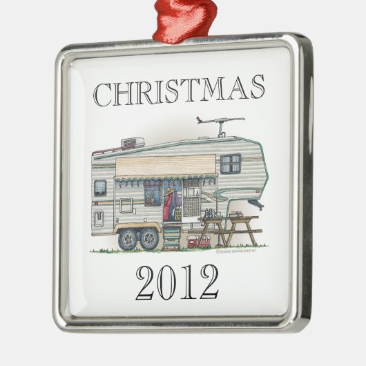 Niedlicher Vintager fünftes Silbernes Ornament (Links)