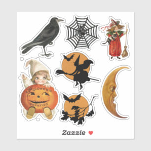 Niedlicher Vintager Halloween-Sticker Aufkleber