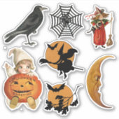 Niedlicher Vintager Halloween-Sticker Aufkleber (Vorderseite)