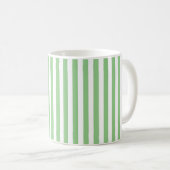 Niedlicher Vintager, hellgrüner und weißer vertika Kaffeetasse (VorderseiteRechts)