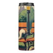 Niedlicher, Vintager Hund/Kater-Cartoon Thermosbecher (Rückseite)