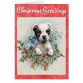 Niedlicher Vintager Hund Weihnachtsgrüße (Vorne)