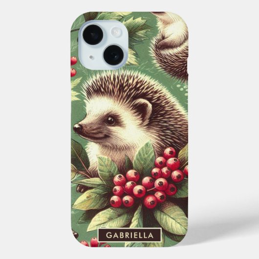 Niedlicher Vintager Igel Muster Case-Mate iPhone Hülle (Rückseite)
