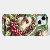Niedlicher Vintager Igel Muster Case-Mate iPhone Hülle (Rückseite (Horizontal))