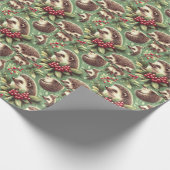 Niedlicher Vintager Igel Muster Geschenkpapier (Ecke)