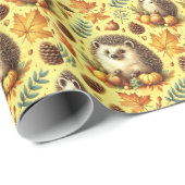 Niedlicher Vintager Igel Nahtloses Muster Geschenkpapier (Rolleneckpunkt)
