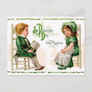 Niedlicher Vintager Irish St. Patrick's Day Postkarte