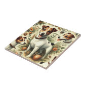 Niedlicher Vintager Jack Russell Terrier Fliese (Seite)