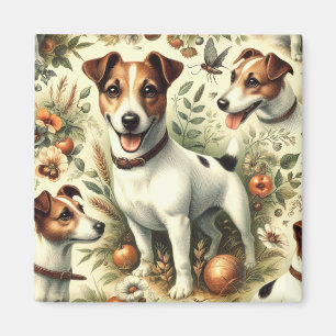 Niedlicher Vintager Jack Russell Terrier Magnet