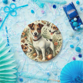 Niedlicher Vintager Jack Russell Terrier Pappteller (Party)