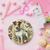 Niedlicher Vintager Jack Russell Terrier Pappteller (Party)