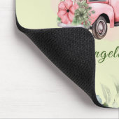 Niedlicher Vintager LKW Rosa Blumenfolie Mousepad (Ecke)