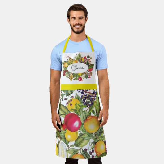 Niedlicher Vintager Mischobst Personalisierter Nam Schürze (Getragen)