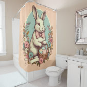 Niedlicher, Vintager Osterhase/Ei/Korb Duschvorhang (Beispiel)
