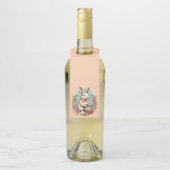 Niedlicher, Vintager Osterhase/Ei/Korb Flaschenanhänger (Auf Flasche)