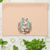 Niedlicher, Vintager Osterhase/Ei/Korb Geschirrtuch (Gefaltet)