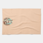 Niedlicher, Vintager Osterhase/Ei/Korb Geschirrtuch (Horizontal)