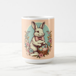 Niedlicher, Vintager Osterhase/Ei/Korb Kaffeetasse