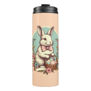 Niedlicher, Vintager Osterhase/Ei/Korb Thermosbecher