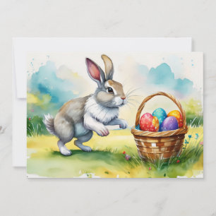 Niedlicher Vintager Osterhase Feiertagskarte