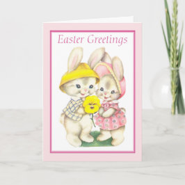 Niedlicher Vintager Osterhase Karte