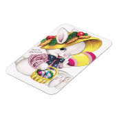 Niedlicher Vintager Osterhase mit Ei Magnet (Linke Seite)