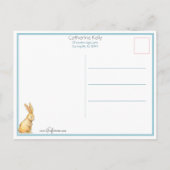 Niedlicher Vintager Osterhase und Kind Postkarte (Rückseite)