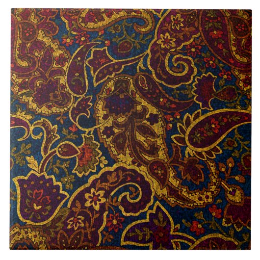 Niedlicher Vintager Paisley-Entwurf des dunklen Fliese (Vorderseite)