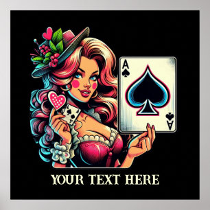Niedlicher Vintager Poker Poster