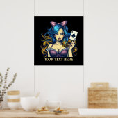 Niedlicher Vintager Poker Poster (Küche)