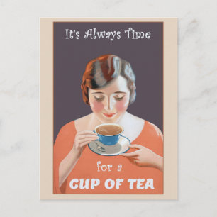 Niedlicher Vintager Poster-Cup Postkarte