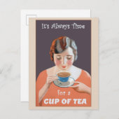 Niedlicher Vintager Poster-Cup Postkarte (Vorne/Hinten)