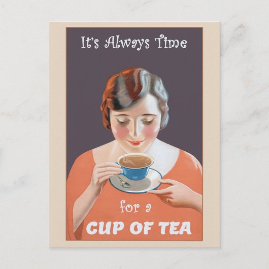Niedlicher Vintager Poster-Cup Postkarte (Vorderseite)