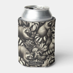 Niedlicher Vintager Racoon Nahtlos Dosenkühler