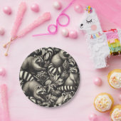 Niedlicher Vintager Racoon Nahtlos Pappteller (Party)