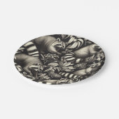 Niedlicher Vintager Racoon Nahtlos Pappteller (Schrägansicht)