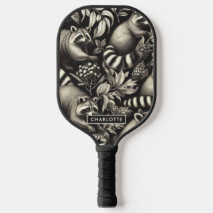 Niedlicher Vintager Racoon Nahtlos Pickleball Schläger
