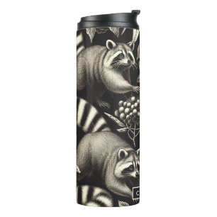 Niedlicher Vintager Racoon Nahtlos Thermosbecher