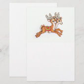 Niedlicher Vintager Rentier Briefpapier (Vorne/Hinten)