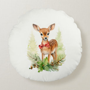 Niedlicher Vintager Rentier Rundes Kissen