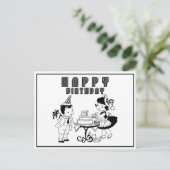 Niedlicher Vintager Retro-Happy Geburtstag Postkarte (Stehend Vorderseite)