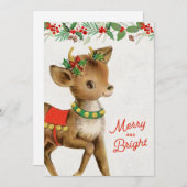 Niedlicher Vintager Retro Weihnachtsmann Feiertagskarte (Vorne/Hinten)