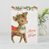 Niedlicher Vintager Retro Weihnachtsmann Feiertagskarte (Stehend Vorderseite)