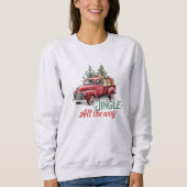 Niedlicher Vintager Rotautoweihnachtsbaum Sweatshirt (Vorderseite)