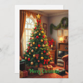 Niedlicher, Vintager, rustikaler Weihnachtsbaum Feiertagskarte (Vorne/Hinten)